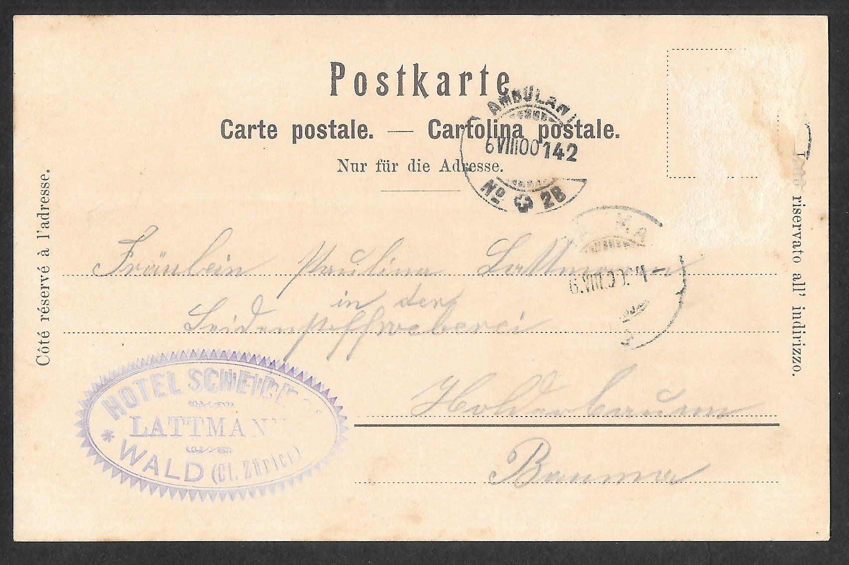 Cartoline postali: Scheidegg bei Wald farbige Lithografie – Usato da Olten venduto da clotaldi 1