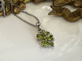Silber Kette mit Perido Anhänger in 925 Sterling Silver