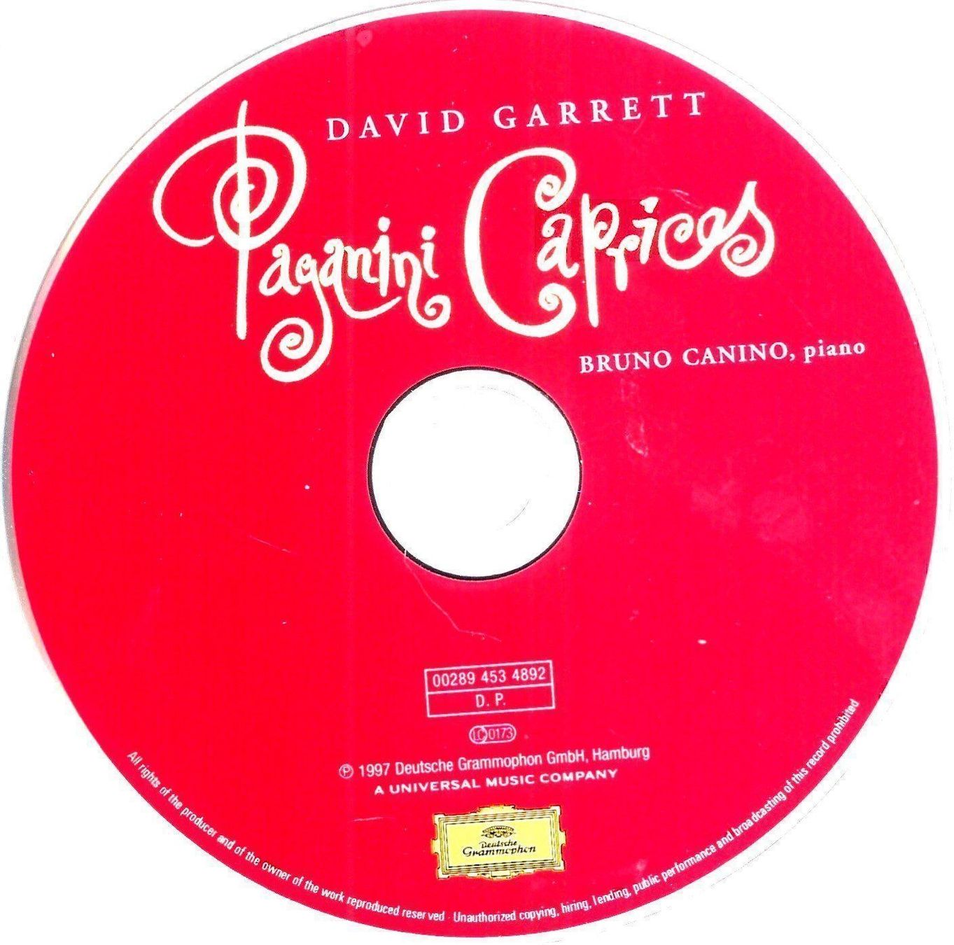 CD: David Garrett Niccolò PAGANINI CAPRICES Bruno Canino CD – Usato da Kandergrund venduto da Sososo 7