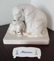 Echt Meissener ⚔️ Porzellan Figur Eisbären Willy Zügel 1906