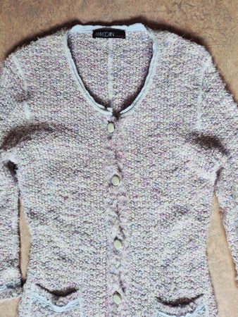 MARC CAIN STRICKJACKE KLEID 36 S FARBE 313 CARDIGAN TWEED