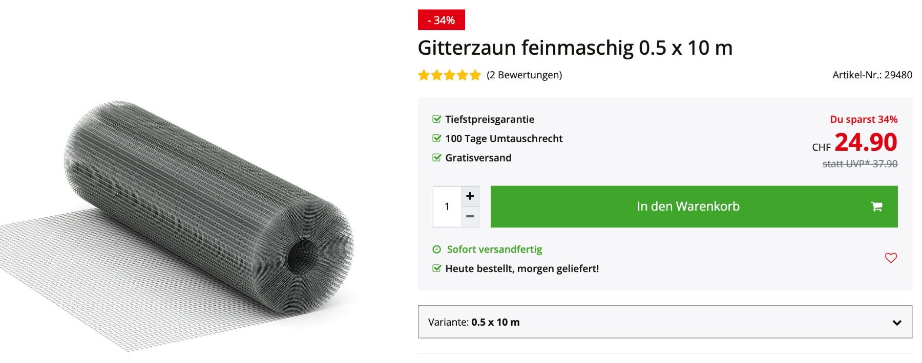 Recinzioni: Maschendrahtzaun feinmaschig von GONSER – Nuovo (secondo la descrizione) da Luzern venduto da Versuchende 5
