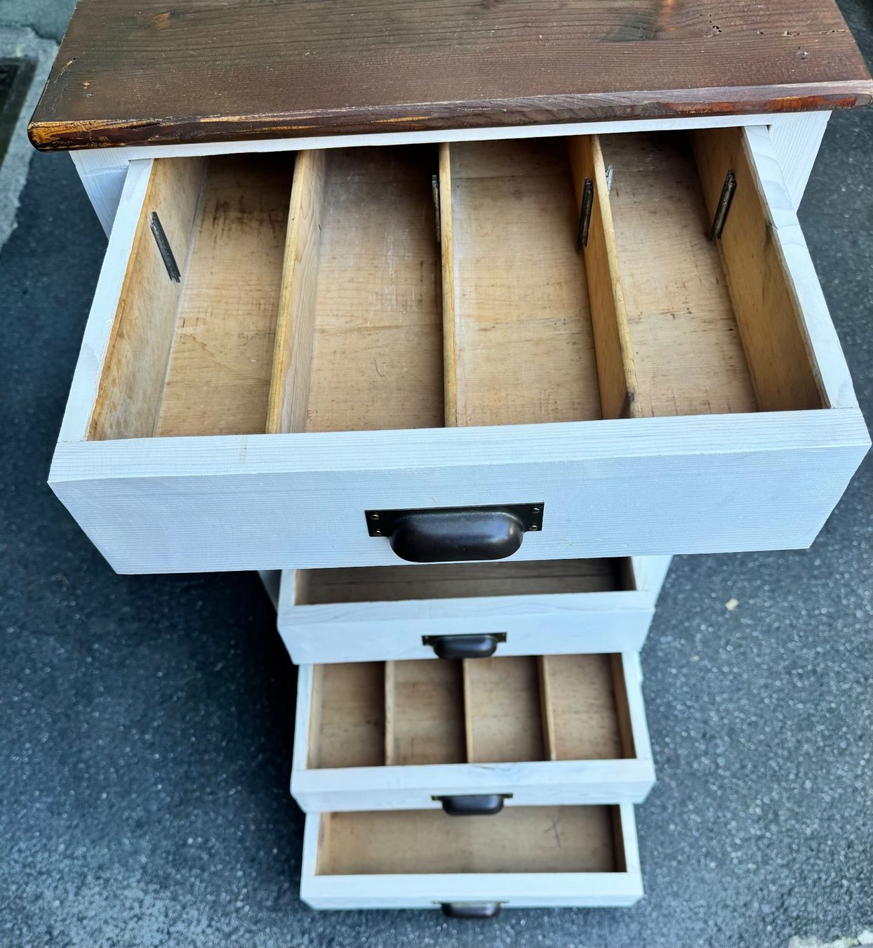 Cassettiere: Kommode weiss mit 7 Schubladen Vintage Holzmöbel – Usato da Seewen SZ venduto da web_ 1