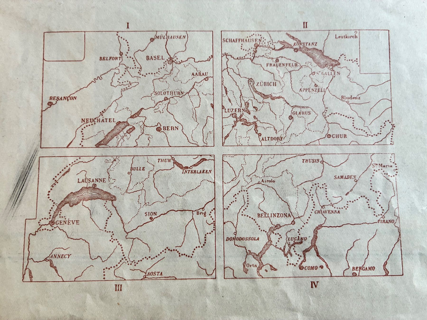 Cartes géographiques & atlas: GENERALKARTE DER SCHWEIZ 1916 – D'occasion à Embrach par korbflechter49 1