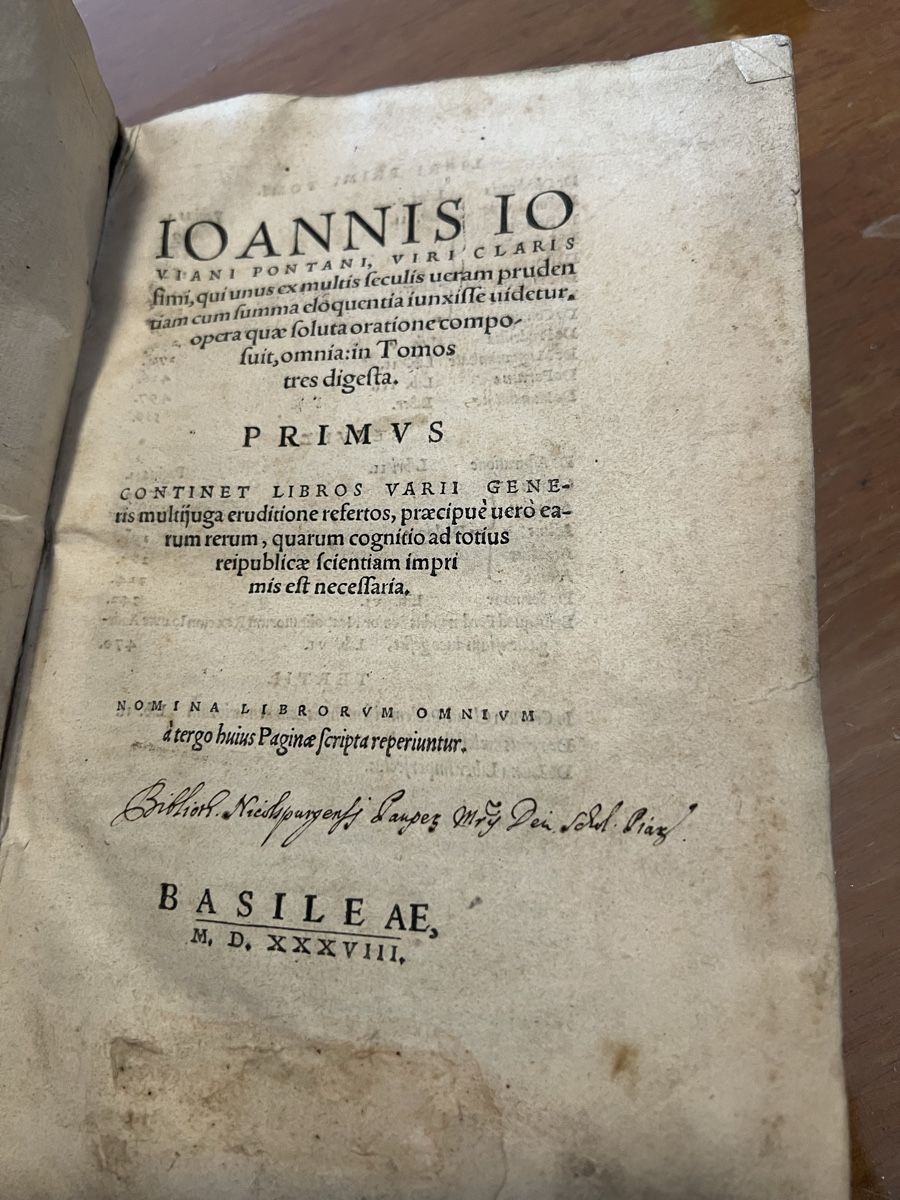 Bücher: Ioannis Pontani Opera, Basel 1538 – Gebraucht aus Oftringen von Ramsesundosiris