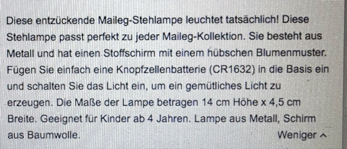 Maileg Case e mobili per bambole: Maileg lampe – Nuovo e nell'imballaggio originale da Zürich venduto da funkelnderstern 2