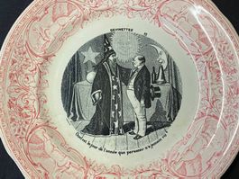 Antike Seltene "Opaque de Sarreguemines" Teller 1875 - 1900