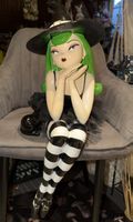 Halloween Deko: Hexe mit Katze