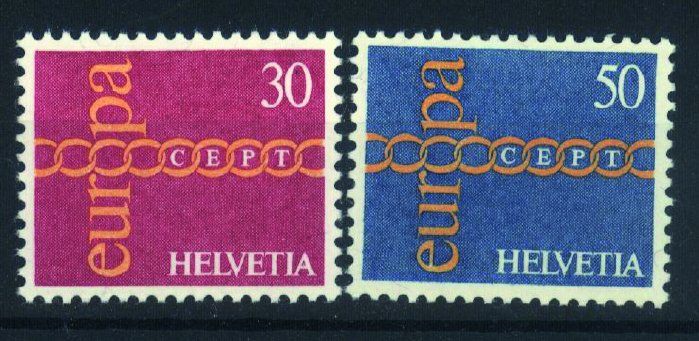 Alle Briefmarken: 1971, Nr.496–497, Europa ** – Gebraucht aus Willisau von Vollstempel