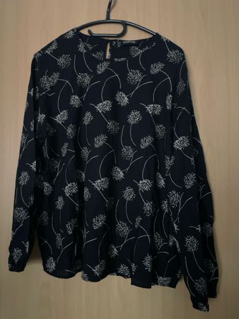 Taifun Shirt langsrm Gr 42 schwarz/mit Pusteblumen