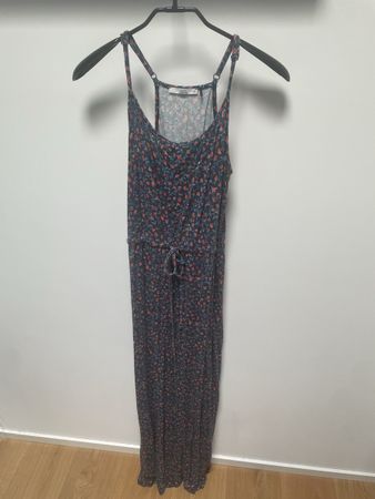 Edc Kleid geblümt blau-rot Grösse XS