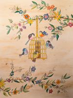 Original Aquarell Bild "Vögeli" von mir gemalt