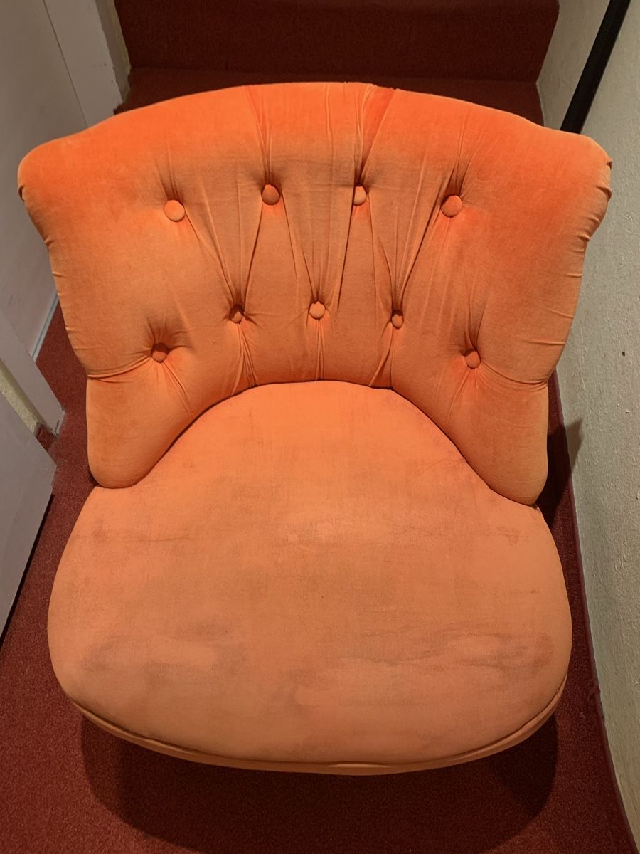 Sessel: Sessel orange Samt mit Rollen – Gebraucht aus St. Gallen von retomuesl12 1