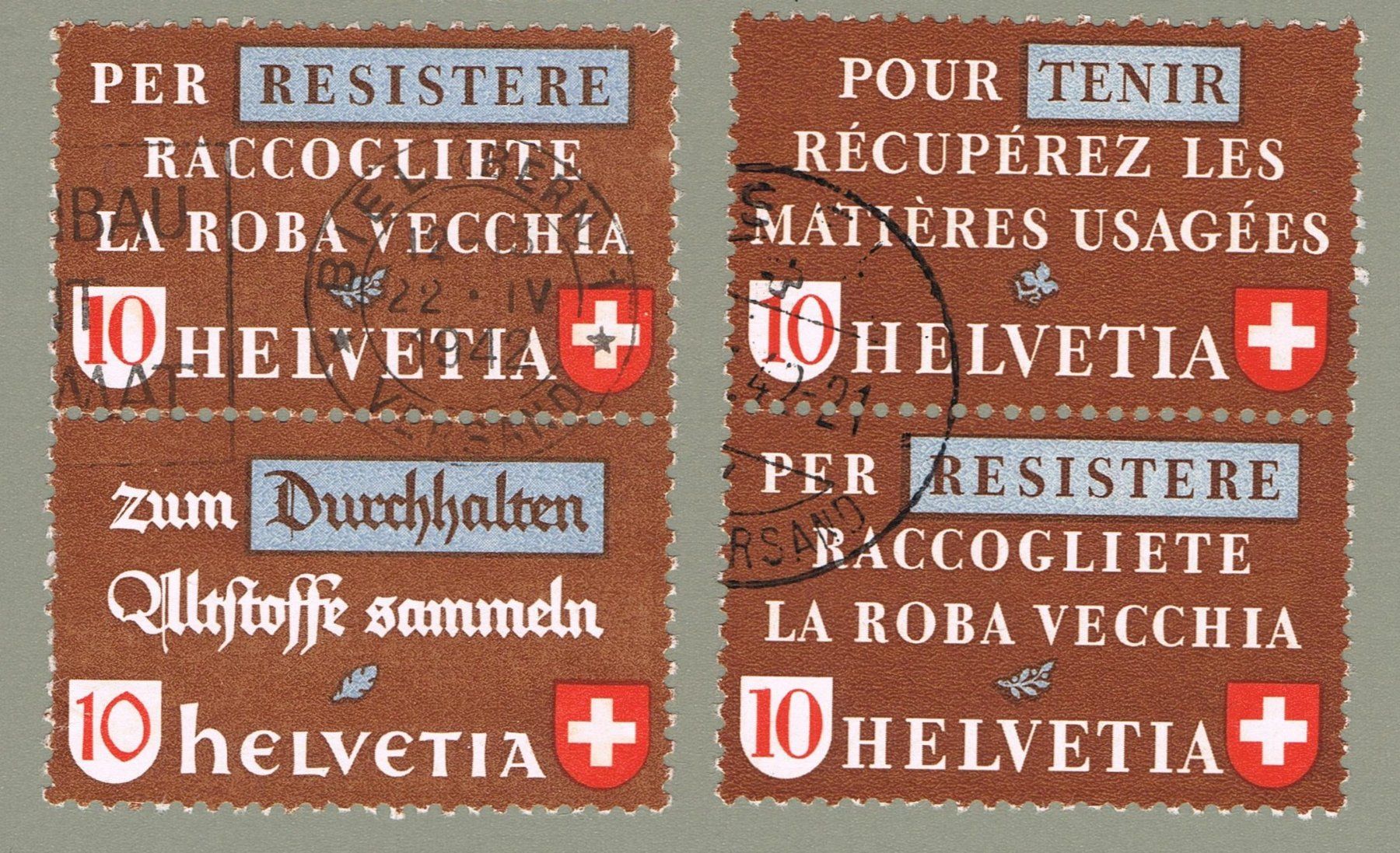 Tutti i francobolli: Altstoffverwertung Z34a- e – Usato da Biberstein venduto da Jura39 2