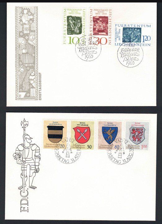 Tutti i francobolli: FDC Liechtenstein 1961-1965 – Usato da Pfäffikon ZH venduto da Romulus 6