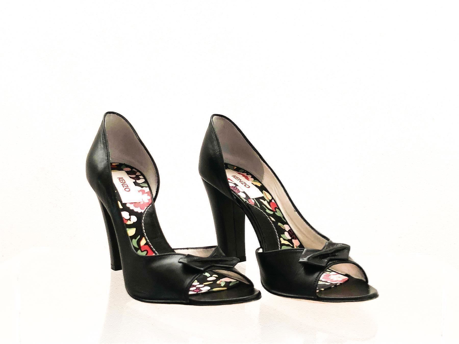 Kenzo Scarpe da donna: Kenzo Leder Floral Peeptoes Pumps – Usato da Hergiswil NW venduto da CrysZero