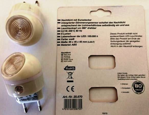 Lampes: 2er Set LED-Nachtlicht mit Lichtsensor – Neuf avec emballage d'origine à St. Gallen par schnaeppchen-preise 2