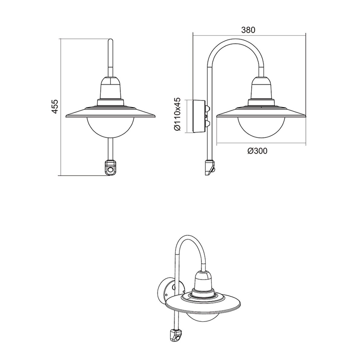 Lampen: Aussen Wandleuchte, 45 cm Höhe, IP44 – Neu (gemäss Beschreibung) aus Kreuzlingen von Smart-Light 5