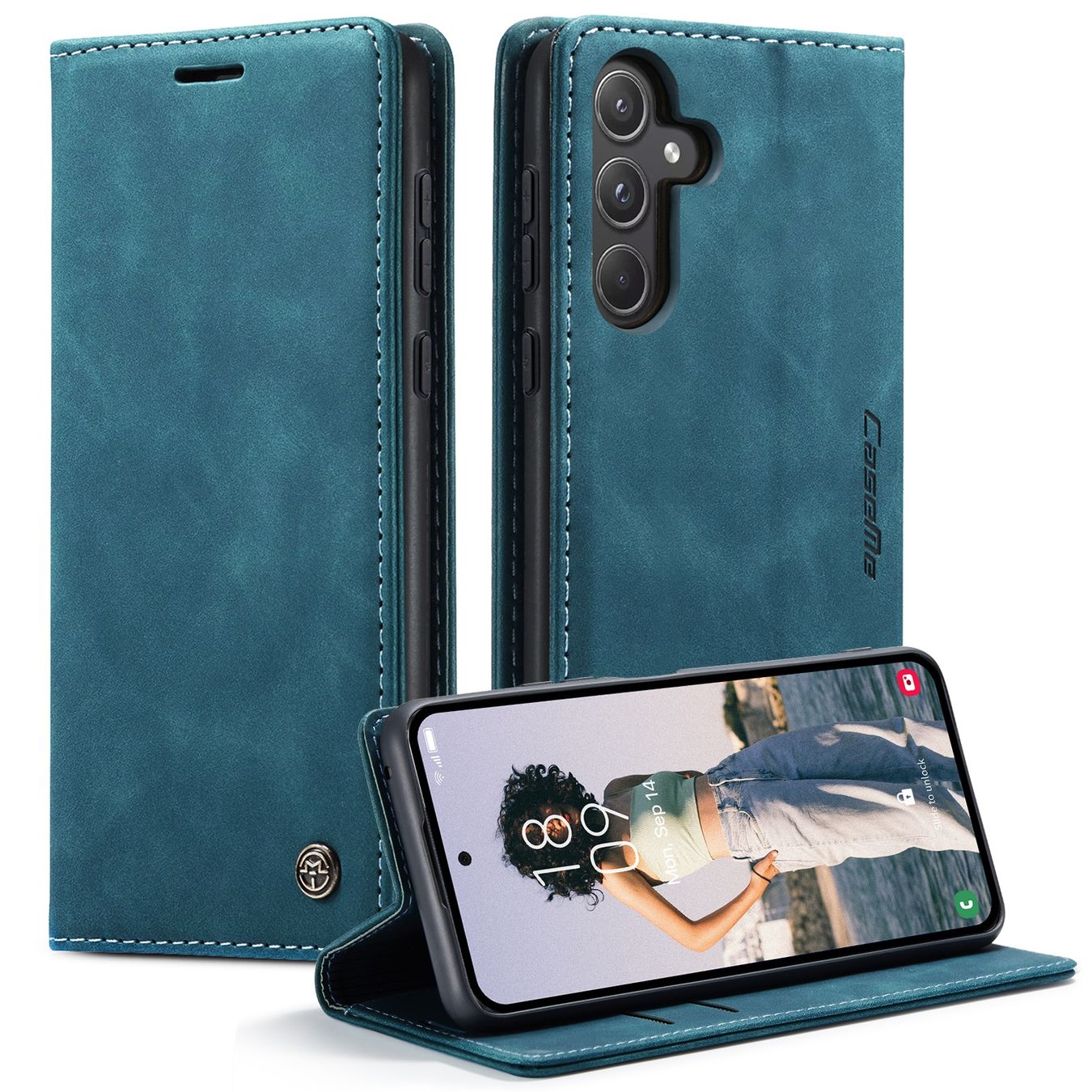 Samsung Covers & Schutzfolien: Galaxy A55 - étui à rabat support portefeuille Bleu – Neu und originalverpackt aus Morges von DigiAC