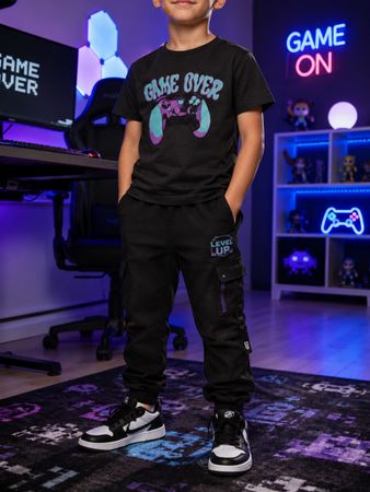 T-SHIRT ENFANT NOIR « GAME OVER »