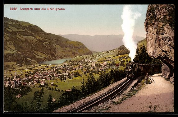 Cartoline postali: AK Lungern, Eisenbahn der Brünigbahn – Usato da Berlin venduto da bartko-reher