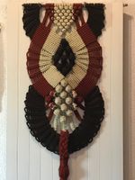 Makramee grosser Wandbehang Dekoration Wandbild 140 x 50 cm