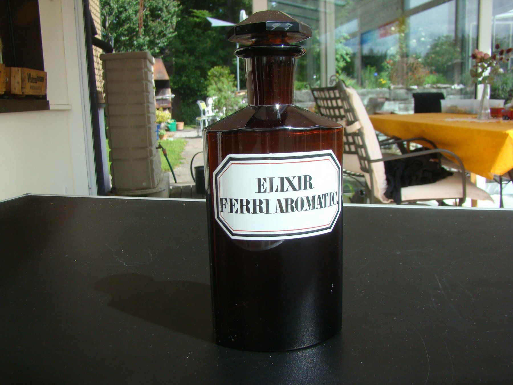 Laborzubehör: Apothekerflasche " Elixir Ferri Aromatic "  braun sehr schön – Gebraucht aus Walzenhausen von Vanquish711 2