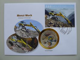 2021: Menzi Muck (CH-Erfindung) +Medaille toller NUMISBRIEF!