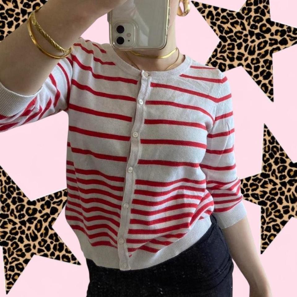H&M Pulls & Sweat-shirts: white/red striped cardigan S H&M  – D'occasion à Spiegel b. Bern par pre1ovedthreads 4