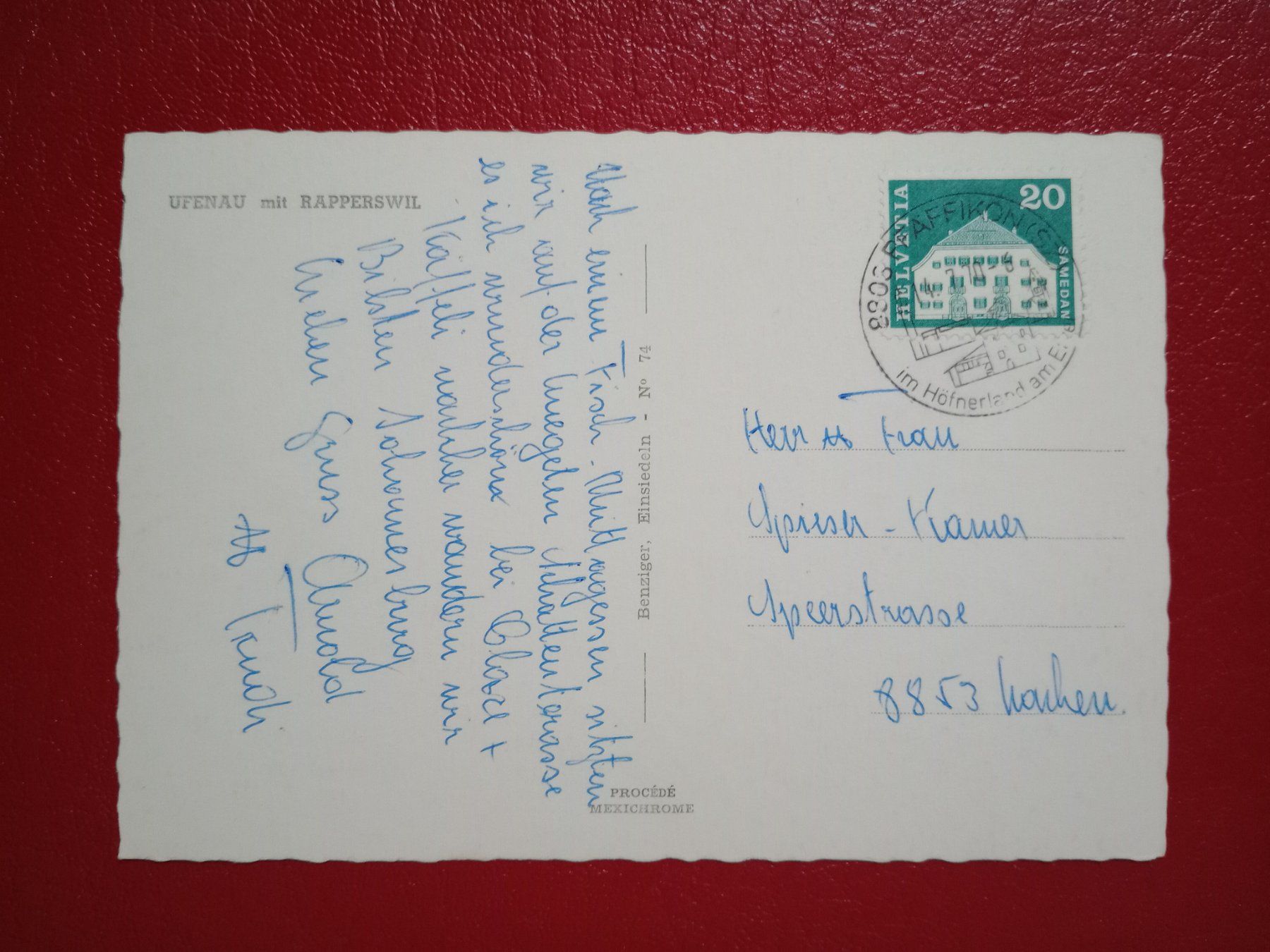 Cartes postales: AK Ufenau mit Rapperswil 1970 – D'occasion à Küttigen par Melisch1000 1