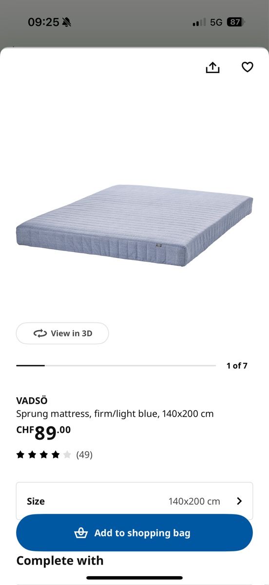 Letti: IKEA Bed + Mattress. GOOD CONDITION!! – Nuovo (secondo la descrizione) da Zürich venduto da jak_lqj2 5