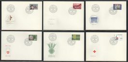 1963, FDC, Werbe- und Gedenkmarken (Nr. 395–400) (1)