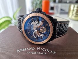 Limitierte Armand Nicolet L09 Mechanische Uhr Titanium/18Kt