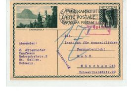 Ganzsache Postkarte PK 125 - Castagnola Taxe !!!