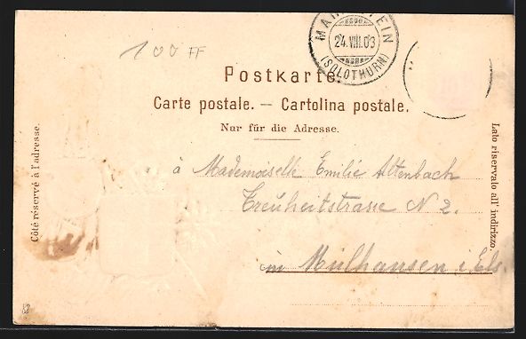 Ansichtskarten: Passepartout-Lithographie Mariastein, Bl – Gebraucht aus Berlin von bartko-reher 1