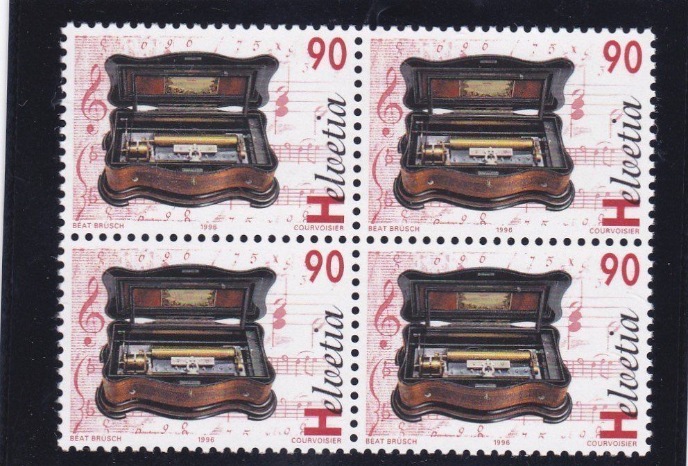 Tutti i francobolli: Postfrisch 4er Block Musikdosen 1996 – Nuovo (secondo la descrizione) da Schliern b. Köniz venduto da joni20 1