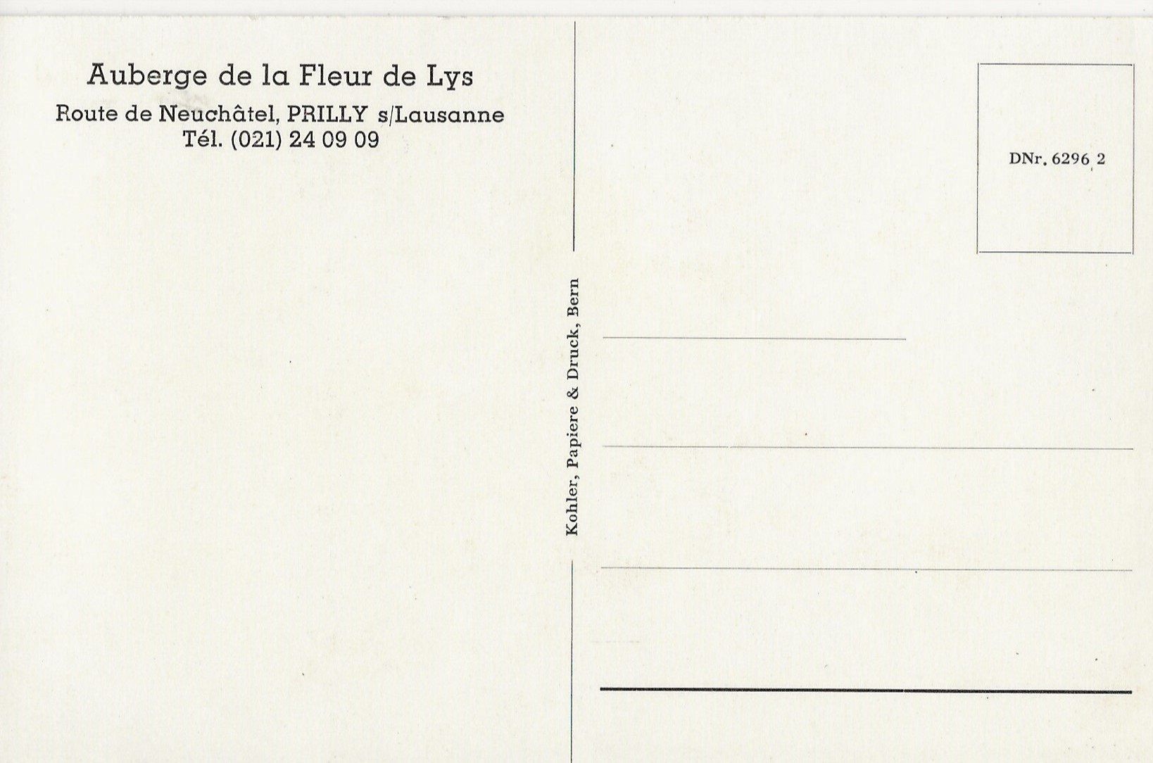 Cartes postales: Prilly,Auberge de la Fleur de Lys – D'occasion à Frauenfeld par Merk52 1