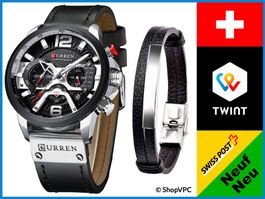 Herren Quarz Chronograph Uhr - Modernes Design - Armbanduhr