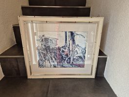 Carigiet Bild 56×48, Druck, orginal Bilderrahmen