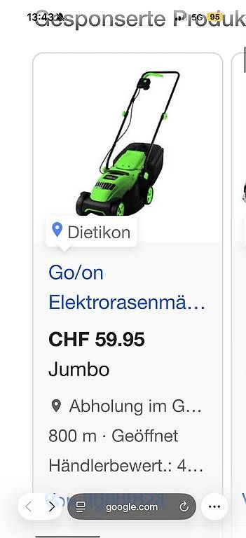 Rasenmäher: Elektro Rasenmäher Go/on von Jumbo – Gebraucht aus Geroldswil von Smart_clothing 2