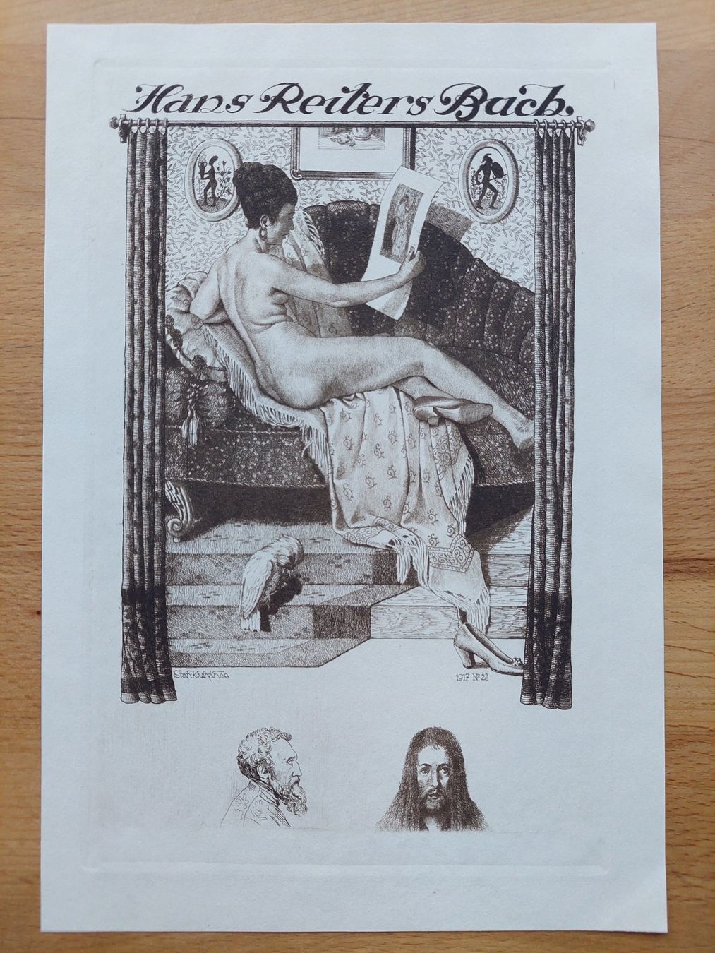 Dipinti: Exlibris Stanislav Kulhanek - Original Radierung 1917 – Usato da Obfelden venduto da Exlibris-Art