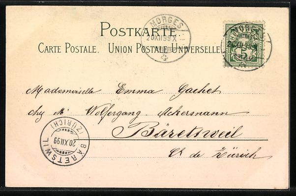 Cartes postales: AK Morges, Teilansicht, 1899 – D'occasion à Berlin par bartko-reher 1