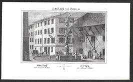 Aarau Gasthof zum Weissen Rössli Lithografie J. Belliger