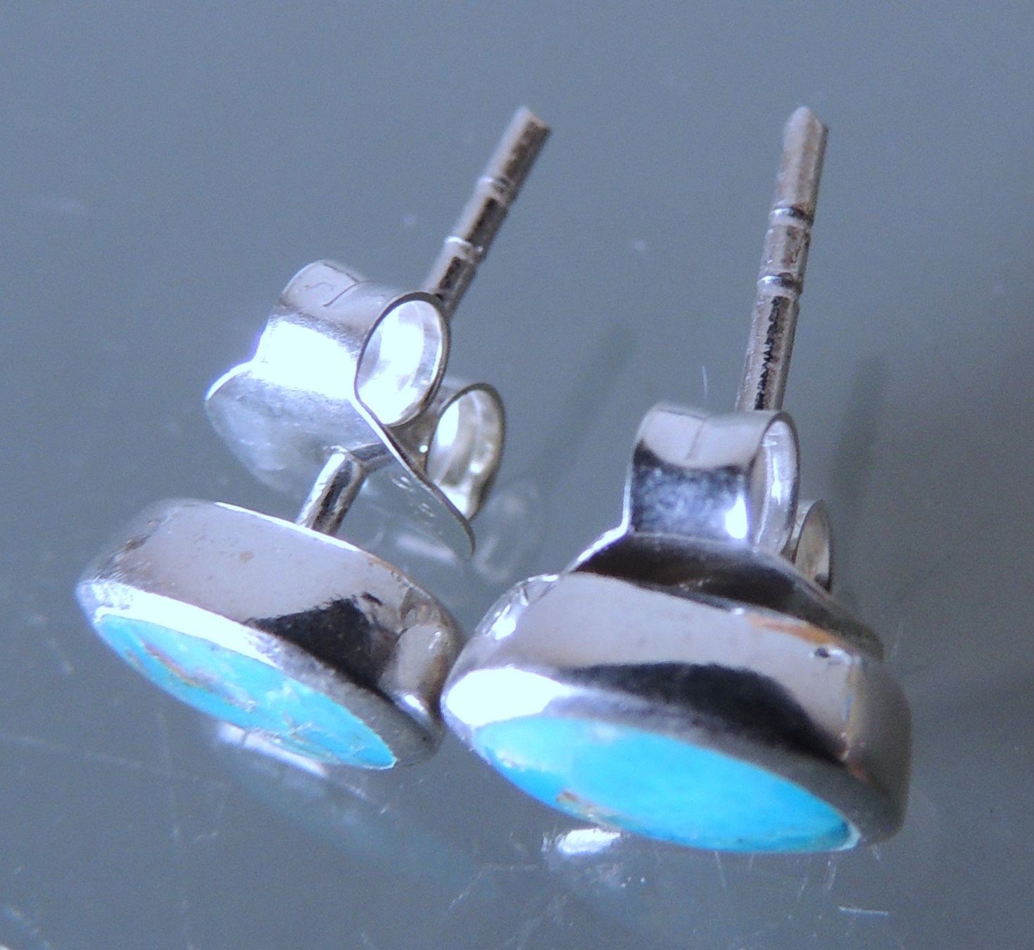Ohrringe & -stecker: Türkis Silber 925 Ohrstecker 8 x 6 mm – Gebraucht aus Waldenburg von schaller707 3