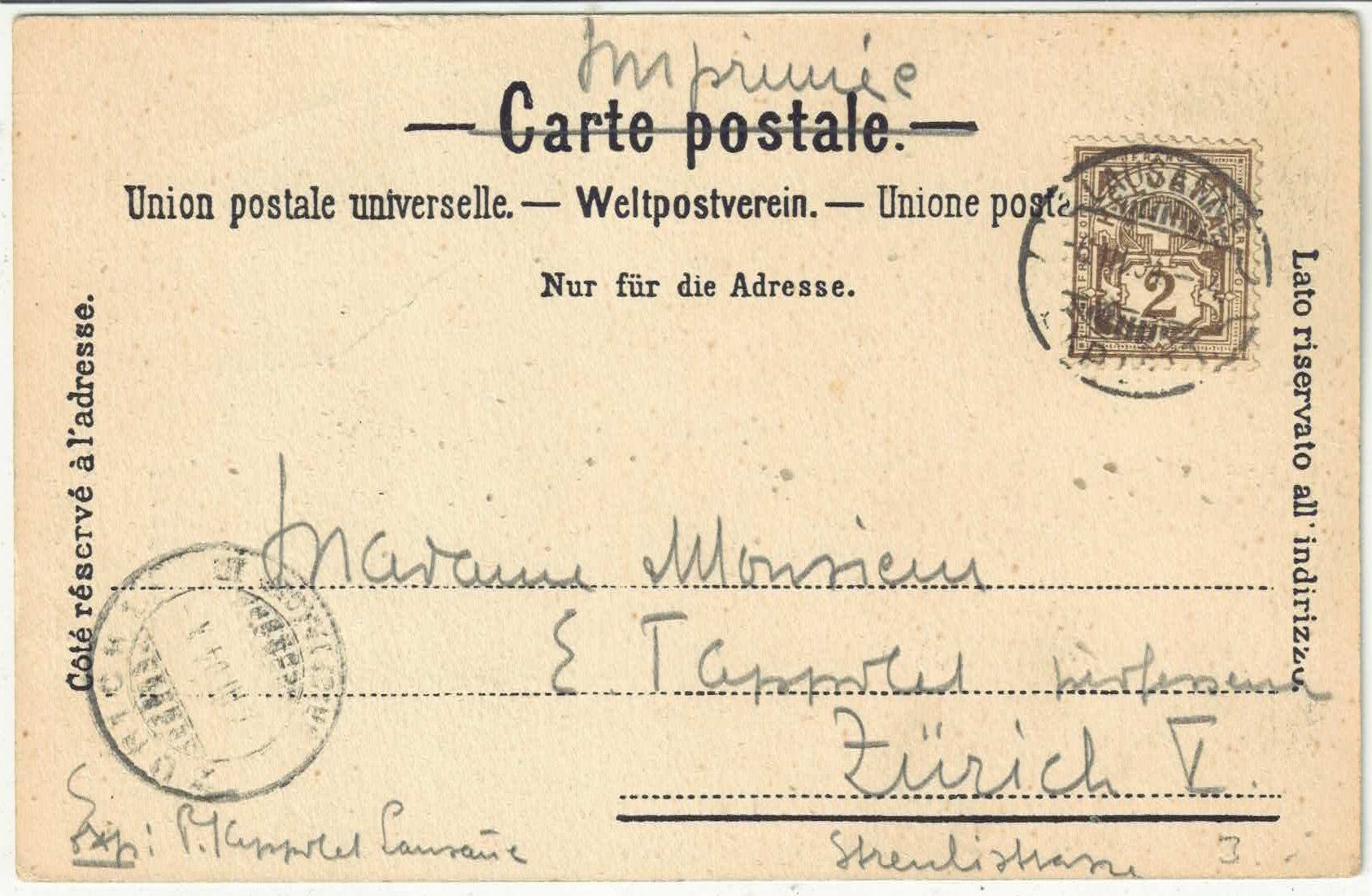 Cartoline postali: Lausanne - Rue du Pré – Usato da Ettingen venduto da Kartenplanet 1