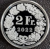 2 Franken 2022 pp / aus Münzsatz / in einer Münzkapsel