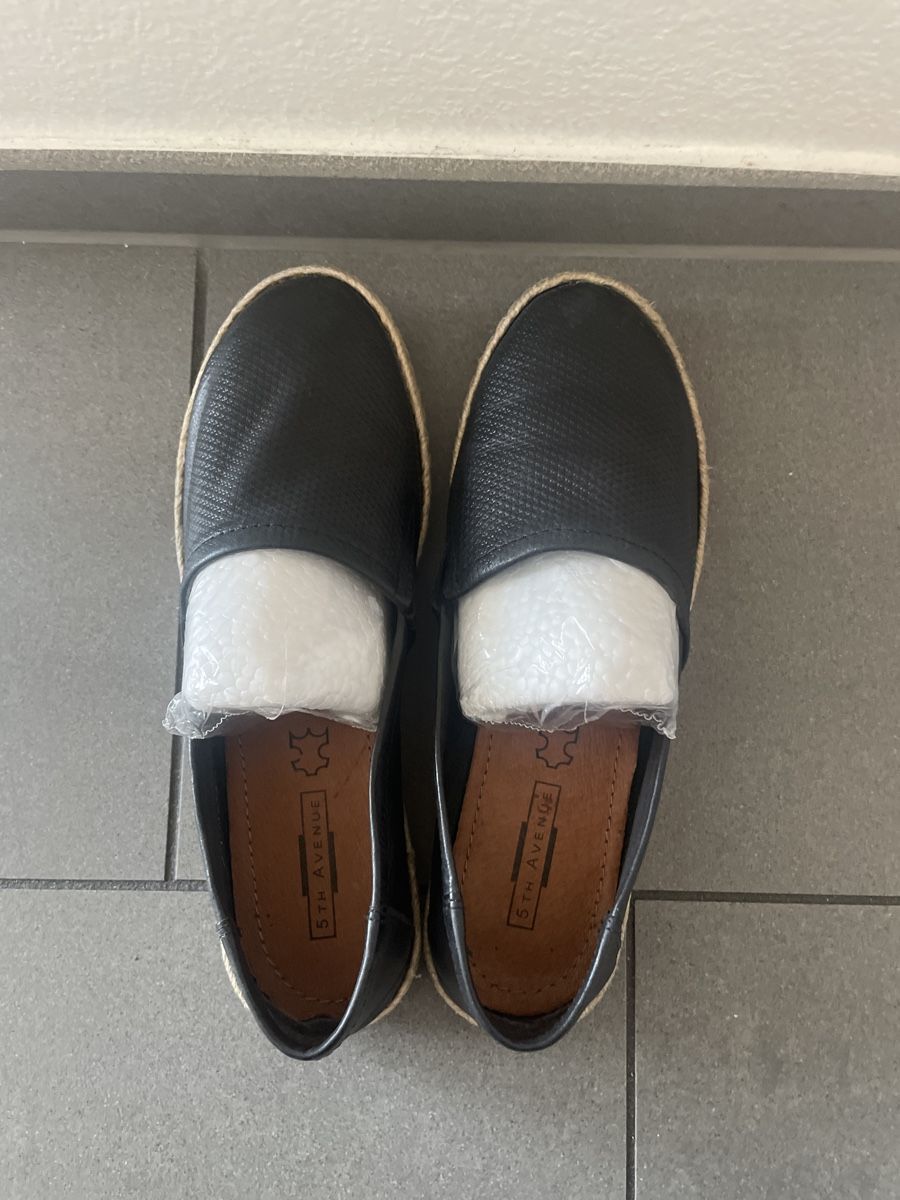 Damenschuhe: Schwarze Leder Espadrilles Gr. 36 Sommerschuhe – Gebraucht aus Winterthur von Lili3435