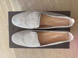 Italienische Slipper, GR. 36, beige-grau Velour