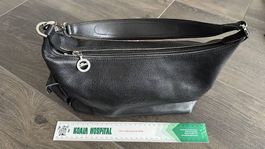 Longchamp Ledertasche, schwarz, kompakt