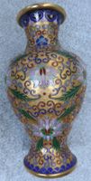 WUNDERSCHÖNE SELTENE CLOISONNÉ-VASE-18 x 10 CM,--SEHR SELTEN
